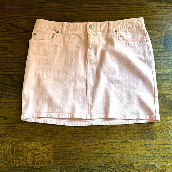 Vineyard Vines Baby Pink Jean Mini Skirt Size 10 - Picture 2 of 9